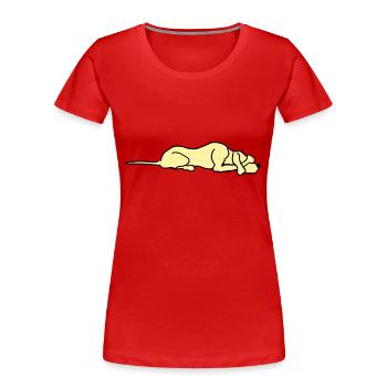 dessin animé chien - T-shirt bio Premium Femme - rouge - Devant - Mia (176cm)