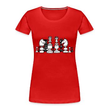 Schach - Frauen Premium Bio T-Shirt - Rot - Vorne - Mia (176cm)