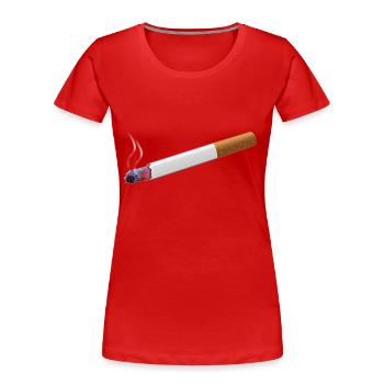 cigarette - T-shirt bio Premium Femme - rouge - Devant - Mia (176cm)