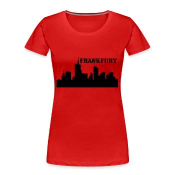Frankfurt - Skyline - Frauen Premium Bio T-Shirt - Rot - Vorne - Mia (176cm)
