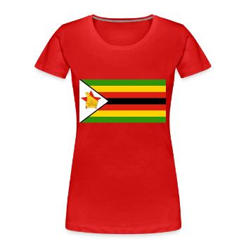 Zimbabwe - T-shirt bio Premium Femme - rouge - Devant - Mia (176cm)