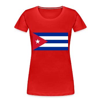 cuba - Women's Premium Organic T-Shirt - red - Front - Mia (176cm)