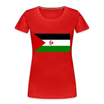 Drapeau du Sahara occidental - T-shirt bio Premium Femme - rouge - Devant - Mia (176cm)