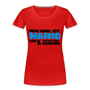 mario - Women's Premium Organic T-Shirt - red - Front - Mia (176cm)