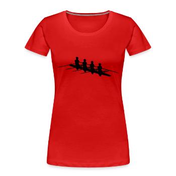 quatre de couple aviron rowing quad scull - T-shirt bio Premium Femme - rouge - Devant - Mia (176cm)