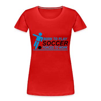 Soccer - Women's Premium Organic T-Shirt - red - Front - Mia (176cm)