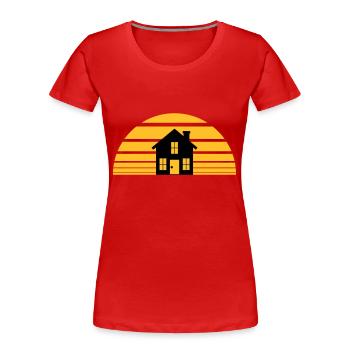 sun evening sunset vacation tomorrow night black d - Women's Premium Organic T-Shirt - red - Front - Mia (176cm)