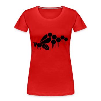 wespe - Frauen Premium Bio T-Shirt - Rot - Vorne - Mia (176cm)