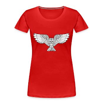 Elegant flying owl - Women's Premium Organic T-Shirt - red - Front - Mia (176cm)