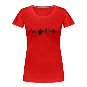 Canoeing - Women's Premium Organic T-Shirt - red - Front - Mia (176cm)