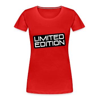 Quantité d’édition limitée - Pièce unique - Quantité limitée - T-shirt bio Premium Femme - rouge - Devant - Mia (176cm)
