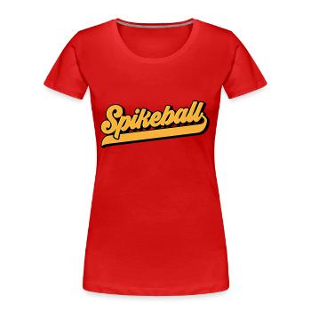 Farben änderbar | Spikeball Spike Ball Roundnet - Frauen Premium Bio T-Shirt - Rot - Vorne - Mia (176cm)