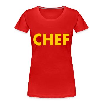 Chef - T-shirt bio Premium Femme - rouge - Devant - Mia (176cm)