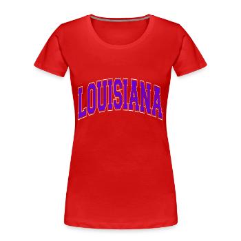 Louisiana - Women's Premium Organic T-Shirt - red - Front - Mia (176cm)