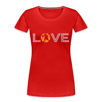 basketball basketball-love dunk - Frauen Premium Bio T-Shirt - Rot - Vorne - Mia (176cm)