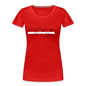 Cool, noch ein Jahr seit Corona - Frauen Premium Bio T-Shirt - Rot - Vorne - Mia (176cm)
