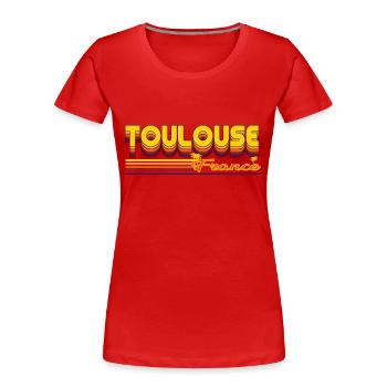 Toulouse's summery city in France Design - Women's Premium Organic T-Shirt - red - Front - Mia (176cm)