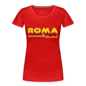 Roma, the cool summery Rome design - Women's Premium Organic T-Shirt - red - Front - Mia (176cm)