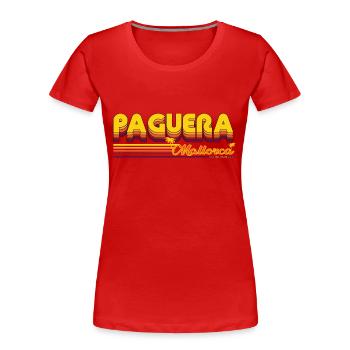 Paguera Summery Mallorca Holiday Design - Women's Premium Organic T-Shirt - red - Front - Mia (176cm)