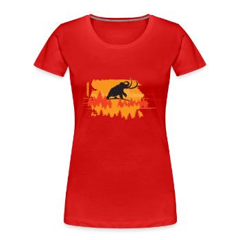 Mammoth in the forest - Women's Premium Organic T-Shirt - red - Front - Mia (176cm)