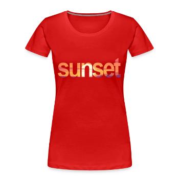 sunset - Frauen Premium Bio T-Shirt - Rot - Vorne - Mia (176cm)