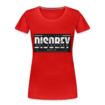 UNGEHORSAM - SIE LEBEN - Frauen Premium Bio T-Shirt - Rot - Vorne - Mia (176cm)