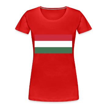 Hungary flag / Drapeau Hongrie - Women's Premium Organic T-Shirt - red - Front - Mia (176cm)