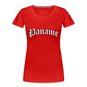 Logo Paname : Design gothique au style urbain - T-shirt bio Premium Femme - rouge - Devant - Mia (176cm)