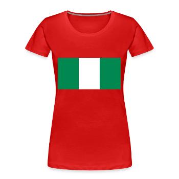Nigeria - Women's Premium Organic T-Shirt - red - Front - Mia (176cm)