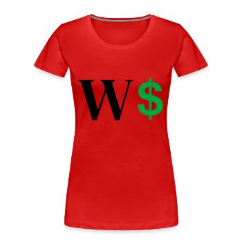 Buchstabe w Dollar - Frauen Premium Bio T-Shirt - Rot - Vorne - Mia (176cm)