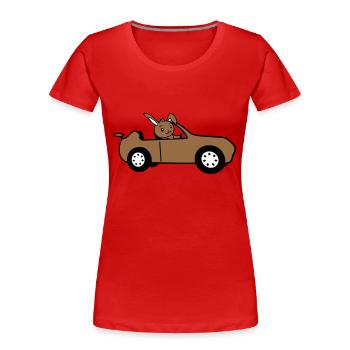 Rabbit Car Fast Driving Driver License - Women's Premium Organic T-Shirt - red - Front - Mia (176cm)