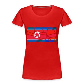Corée du Nord Corée du Nord - T-shirt bio Premium Femme - rouge - Devant - Mia (176cm)
