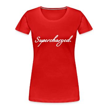 Supercharged weis - Frauen Premium Bio T-Shirt - Rot - Vorne - Mia (176cm)