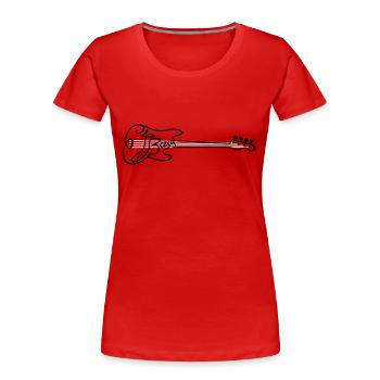 E-Bass mit Saiten - Frauen Premium Bio T-Shirt - Rot - Vorne - Mia (176cm)