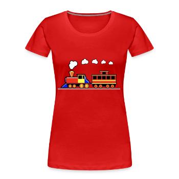 eisenbahn zug tram train railroad railway locomoti - Frauen Premium Bio T-Shirt - Rot - Vorne - Mia (176cm)