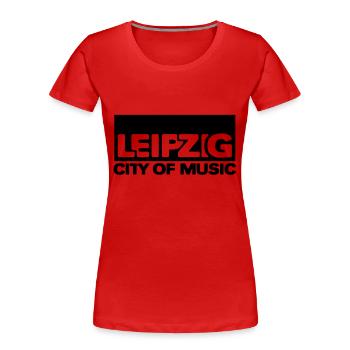 Leipzig - City of Music - Women's Premium Organic T-Shirt - red - Front - Mia (176cm)