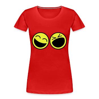 Smileys - Women's Premium Organic T-Shirt - red - Front - Mia (176cm)