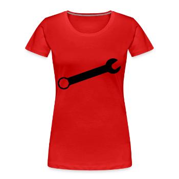 OUTIL CLES - T-shirt bio Premium Femme - rouge - Devant - Mia (176cm)