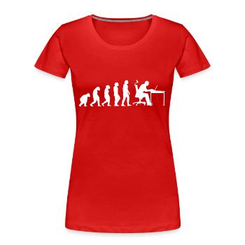 Evolution Of Man Coding Software Developer Program - Frauen Premium Bio T-Shirt - Rot - Vorne - Mia (176cm)