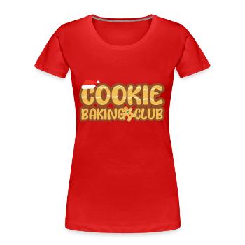 Club de cuisson de biscuits au chocolat de Noël - T-shirt bio Premium Femme - rouge - Devant - Mia (176cm)