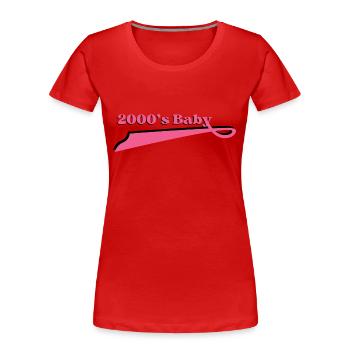 Année 2000 baby - T-shirt bio Premium Femme - rouge - Devant - Mia (176cm)