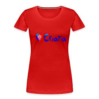 Kroatien hrvatska kroatien hrv reisen europa zagreb - Frauen Premium Bio T-Shirt - Rot - Vorne - Mia (176cm)