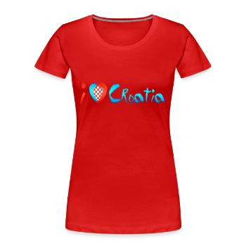 Kroatien hrvatska kroatien hrv reisen europa zagreb - Frauen Premium Bio T-Shirt - Rot - Vorne - Mia (176cm)
