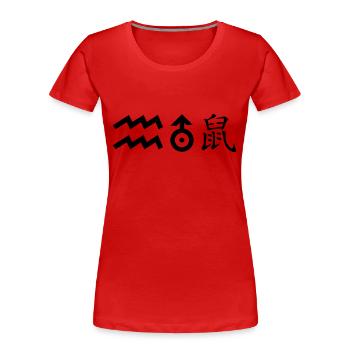 wassermann uranus ratte - Frauen Premium Bio T-Shirt - Rot - Vorne - Mia (176cm)