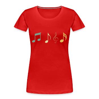 Vintage Retro Musical Note - Women's Premium Organic T-Shirt - red - Front - Mia (176cm)
