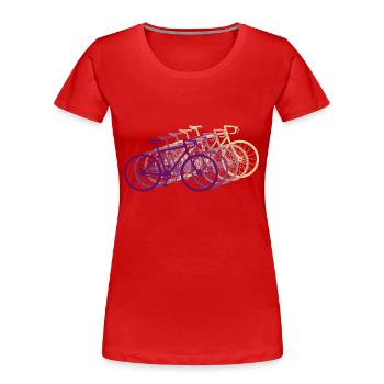 Fahrrad Rennrad Vintage Retro - Frauen Premium Bio T-Shirt - Rot - Vorne - Mia (176cm)