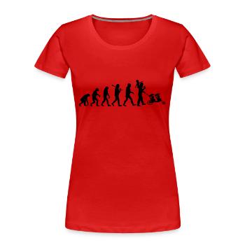 evolution daddy famille nombreuse - T-shirt bio Premium Femme - rouge - Devant - Mia (176cm)