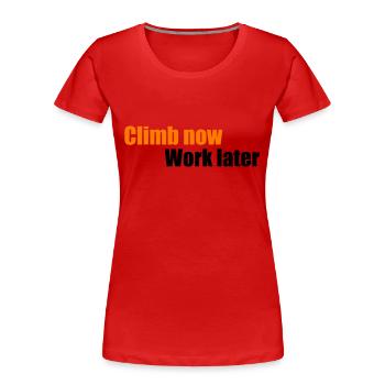 klettern - Frauen Premium Bio T-Shirt - Rot - Vorne - Mia (176cm)