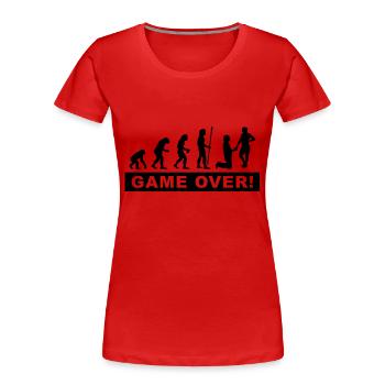bachelor boy - Women's Premium Organic T-Shirt - red - Front - Mia (176cm)
