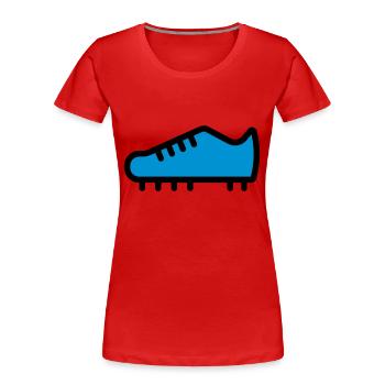 chaussure de football - T-shirt bio Premium Femme - rouge - Devant - Mia (176cm)